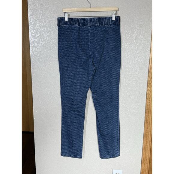 Soft Surroundings Pull On Stretch Denim Jeans Large Printed - Picture 2 of 5